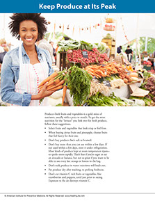 Page from A Year of Health Hints book by the American Institute for Preventive Medicine. www.HealthyLife.com. All rights reserved.