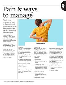 Manage Your Pain Self-Care book by the American Institute for Preventive Medicine. www.HealthyLife.com. All rights reserved.