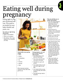 Page from Prenatal Self-Care book by the American Institute for Preventive Medicine. www.HealthyLife.com. All rights reserved.