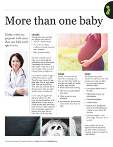 Prenatal Self-Care book by the American Institute for Preventive Medicine. www.HealthyLife.com. All rights reserved.