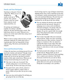 Student Self-Care Book. Published by the American Institute for Preventive Medicine. Page from Student Self-Care book by the American Institute for Preventive Medicine. www.HealthyLife.com. All rights reserved.