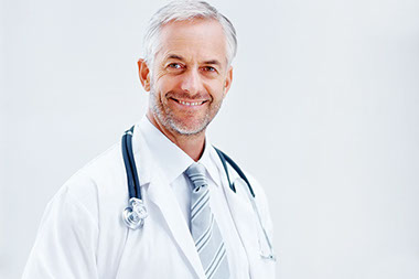 Kidney stones hurt. Image of male doctor.